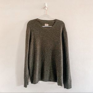 New Faherty wool and cashmere blend olive green Crewneck knit sweater XXL